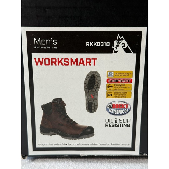 Rocky WorkSmart Composite Toe Waterproof Work Boots RKK0310 Brown size 12M - Picture 6 of 6
